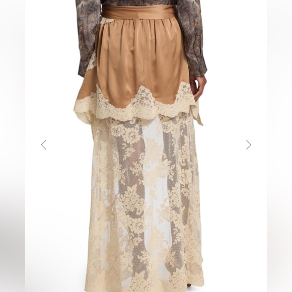 Zimmermann Asymmetrical Skirt in Brown and Cream - Picture 2 of 9